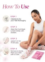 WildGlow Korean Foot Hydration Mask With Cherry Blossom | Repairs Dry and Cracked Feet | Nourishes Nails and Cuticles | Get Beautiful Soft Smooth, Baby Soft Feet within 72 hours | 50ml - Image 3