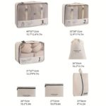 House of Quirk Polyester 7 pieces Travel Organizer Packing Cubes Lightweight Travel Luggage Organizers with Laundry Bag or Toiletry Bag (Beige), 32 x 12 cm - Image 6