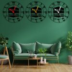 Ventuos ® Kaaba Design Metal Islamic Wall Clock | Durable Metal Frame | Silent & Accurate Movement | Premium Home, Office & Mosque Décor for Islamic Occasions-Kabba Design-Black-40 CM 16 inch - Image 5