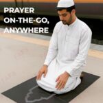 Polyester Water Proof Pocket Friendly Safri Janamaz Travel Prayer Mat - Black, Full Size - Image 7
