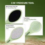 Vega 3 in 1 Pedicure Tool- Foot Scrubber, Pumice Stone and Black Emery for Home Foot Care, Soft Care | Foot File Callus Remover - Multi Purpose Pedicure & Manicure Tool, Remove Dead Skin, (PD-20) - Image 3