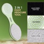 Vega 3 in 1 Pedicure Tool- Foot Scrubber, Pumice Stone and Black Emery for Home Foot Care, Soft Care | Foot File Callus Remover - Multi Purpose Pedicure & Manicure Tool, Remove Dead Skin, (PD-20) - Image 4