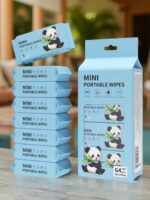 Mini Portable Wipes Pack of 64 (8 Packs x 8 Wipes) Travel Size Wet Wipes Pocket Tissue Hand & Face Cleaning Wipes Disposable Mini Tissue for Kids Adults Travel Office Outdoor Hygiene - Image 4