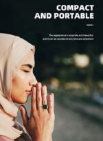 KRCIQMV Zikr Tasbih Mini Ring Rechargeable Smart Muslim Prayer Prayer Timing Reminder Prayer Waterproof Digital Electronic Digital LCD Counter (Black, 20mm) - Image 6