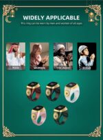 KRCIQMV Zikr Tasbih Mini Ring Rechargeable Smart Muslim Prayer Prayer Timing Reminder Prayer Waterproof Digital Electronic Digital LCD Counter (Black, 20mm) - Image 8