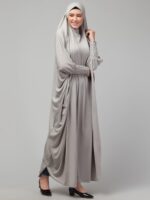 NAZNEEN Women’s One‑Piece Ready‑to‑Wear Jilbab Robe with Tie‑Back Smoking‑Sleeve Design, Islamic Prayer Wear for Hajj Umrah, Hijab Abaya for Ladies. - Image 4