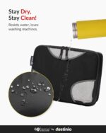 GoTrippin Polyester Packing Cubes for Travel 6 in 1 Water Resistant Travel Organizer Pouch Set (4 Cubes+ Drawstring Bag+ Cosmetic Pouch) Luggage Suitcase Wardrobe Organiser Bags Black - Image 3