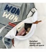 Wildhorn Stylish Unisex Crossbody Waist Bag | Water-Resistant Sling & Chest Bag with Adjustable Strap | Compact Travel & Daily Essentials Bag (White) - Image 4