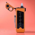 K & P H2O flow bottle, Rectangle Water Bottle, Unbreakable Plastic, Double-Walled Locking Lid, Leakproof with Straw, (Deep Saffron) - Image 4