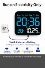 CBK Digital Alarm Wall Clock Table Clock, 9 inch LED Clock with Date and Temperature,Auto Dimming, Day of Week, Remote Control, Perfect for Home Office Table Desk, Living Room - Image 4