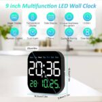 CBK Digital Alarm Wall Clock Table Clock, 9 inch LED Clock with Date and Temperature,Auto Dimming, Day of Week, Remote Control, Perfect for Home Office Table Desk, Living Room - Image 6