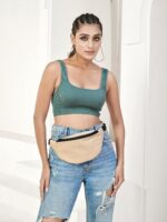 Unisex Premium Leather Waist Pack Travel Handy Hiking Zip Pouch Elegant Style Document Money Phone Belt Sport Bag for Men and Women Adjustable Strap (Cloud) - Image 6