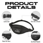 Slovic Waist Bag for Travelling for Man & Women [with 3 Pockets] | Traveling Bag for Boys & Girls | Premium Stictching Travel Bag for Man | Stylish Zip Pouch for Everyday use | Black - Image 3