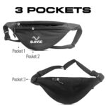 Slovic Waist Bag for Travelling for Man & Women [with 3 Pockets] | Traveling Bag for Boys & Girls | Premium Stictching Travel Bag for Man | Stylish Zip Pouch for Everyday use | Black - Image 4