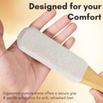 Beauté Secrets Double-Sided Pumice Stone with Handle | Foot Scrubber & Callus Remover for Dead Skin | Pedicure Foot File for Cracked Heels, Corns & Hard Skin – Shower Safe Foot Care Tool - Image 5