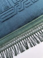 Prayer Rug Muslim Mat Islamic - Thick Large Padded Sajadah for Kids Men Women with Islam Prayer Beads for Eid Travel Ramadan, Soft Luxury Great for Knees and Forehead(Green) - Image 4