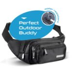 Ceptics Waist Bags for Men, Fanny Pack with Waterproof Pocket & RFID Safe, Waist Pouch for Hiking Travel Camping Running Sports Outdoors, Belt with Money Belt with Adjustable Strap (Polyester,Black) - Image 3