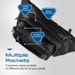 Ceptics Waist Bags for Men, Fanny Pack with Waterproof Pocket & RFID Safe, Waist Pouch for Hiking Travel Camping Running Sports Outdoors, Belt with Money Belt with Adjustable Strap (Polyester,Black) - Image 4