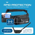 Ceptics Waist Bags for Men, Fanny Pack with Waterproof Pocket & RFID Safe, Waist Pouch for Hiking Travel Camping Running Sports Outdoors, Belt with Money Belt with Adjustable Strap (Polyester,Black) - Image 5
