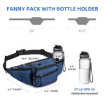 Waist Bag for Men Women | Large Fanny Travel Pouch Money Belt | Cross Body Sling Bag for Hiking, Travel Business, Cycling, Walking, Running (Polyester Fanny Pack, Blue) - Image 3