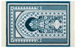 THE HOME TALK Foldable Prayer Mat - Janamaz/Prayer Mat Polyester Viscose - Traditional Carpets - Mats for Home - Soft Comfortable Carpets - 27 x 47 Inches - Blue - Image 3