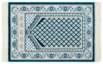 THE HOME TALK Foldable Prayer Mat - Janamaz/Prayer Mat Polyester Viscose - Traditional Carpets - Mats for Home - Soft Comfortable Carpets - 27 x 47 Inches - Blue - Image 4