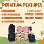 TRAVEL LIKES ME Nylon Travel Organizer 7Pcs Packing Cubes For Essentials, Garment Organizers, Storage Pouches For Travel Accessories, Clothes & Long Trips, Utility Kit With Compartments(Bottle Green) - Image 3