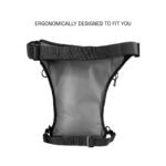 Carbonado Turtle Bags, Thigh Bag for Bikers, Fanny & Waist Bag for Man Woman; Multipurpose Water Repellent Utility Pouch, Cross Body, Strap to Leg & Hip for Motorcycling, Outdoor & Hiking (Black) - Image 3