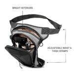 Carbonado Turtle Bags, Thigh Bag for Bikers, Fanny & Waist Bag for Man Woman; Multipurpose Water Repellent Utility Pouch, Cross Body, Strap to Leg & Hip for Motorcycling, Outdoor & Hiking (Black) - Image 4