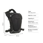 Carbonado Turtle Bags, Thigh Bag for Bikers, Fanny & Waist Bag for Man Woman; Multipurpose Water Repellent Utility Pouch, Cross Body, Strap to Leg & Hip for Motorcycling, Outdoor & Hiking (Black) - Image 6