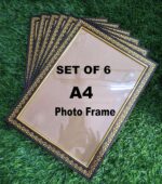 Stuthi Arts Set of 6 A4 Size Photo Frames (8.3 x 11.7 inches) with Stylish Pattern, Wall Hanging Frames for Certificate, Photos and Art (6, Golden Brown) - Image 3