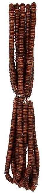 Goelx Flat Wooden Beads Bunch (10 Mala) Brown 10 mm for Jewellery Making, Beading & Art Craft Work - Approx. 1100 Beads !! - Image 4