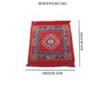 AAZEEM Prayer Mat | Velvet Aasan | Meditation Carpet | Pooja Aasan | Traditional Prayer Mat | Medium Size | Red Color - Image 3