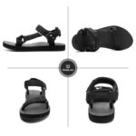 Womens-Sport-Sandals Outdoor-Hiking-with-Arch-Support Comfortable Webbing-Water-Athletic Beach-Shoes For Travel-Walking-Trekking-Camping, Black, 8 - Image 3