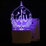 UKANI Islamic 3D Optical Illusion Acrylic Night Lamp, 7 Colors RGB Auto Colour Changing LED Plug and Play Night Light, Office Light, Best for Gift - Pack of 1 (SD085,Multicolour, 3 Inch) - Image 5