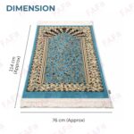 FAF Turkish Premium Velvet Janamaz Prayer Mat | Soft Thick Mussalla Namaz Mat for Muslims | Anti-Slip Base & Elegant Turkish Design | Comfortable Muslim Prayer Mat for Salah & Namaz (Blue) - Image 3