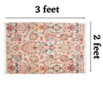 HOMADORN Handmade Sustainable Printed Modern Dhurrie/Rugs/Carpet upcycled from Scrap Fabric for Living Room/Bedside Runner for Enhanced Decor (2x3 feet) - Image 3
