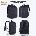 B’CODE TravelMate 40L Laptop Backpack | Men & Women Travel Bag | Convertible Carry-On Luggage | Expandable Design | Shoe Compartment | Multiple Organizers | Water-Resistant Fabric - Image 4