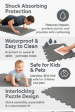 EVA Foam Puzzle Mats | Interlocking Floor Tiles for Kids, Gym, Prayer | Soft Cushion, Lightweight, Washable & Travel-Friendly 30x30cm Size and 1cm Thickness eash mat (10 pcs) - Image 7