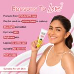 Lacto Calamine Dewy Sunscreen SPF 50 PA+++ | 50g | Water Resistant, No White Cast, UVA & UVB Protection | Sunscreen SPF50 + Primer | Acai Berries, Niacinamide & Watermelon | Dermatologically Tested - Image 4