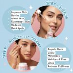 Glamveda Korean Rice Ceramide 6 Step Skincare Kit for Glowing Skin | Face Wash, Face Serum, Moisturizer Cream, Toner, Sunscreen SPF 50 PA+++, Under Eye Cream | Skincare Gift Set for Woman - Image 5