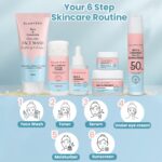 Glamveda Korean Rice Ceramide 6 Step Skincare Kit for Glowing Skin | Face Wash, Face Serum, Moisturizer Cream, Toner, Sunscreen SPF 50 PA+++, Under Eye Cream | Skincare Gift Set for Woman - Image 6