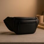 COUNSELOR Waist Bag for Men & Women, Vegan Leather Fanny Pack with Adjustable Strap, Crossbody Belt Bag for Travel, Daily Commute, Outdoor Use, Lightweight Sling Bag with Zipper, Blaze (Black) - Image 5