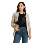 COUNSELOR Waist Bag for Men & Women, Vegan Leather Fanny Pack with Adjustable Strap, Crossbody Belt Bag for Travel, Daily Commute, Outdoor Use, Lightweight Sling Bag with Zipper, Blaze (Black) - Image 8