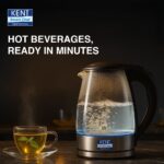 KENT Elegant Electric Glass Kettle (16052), 1.8L, Stainless Steel Heating Plate, Borosilicate Glass Body, Boil Drying Protection, Cooking Water Boiler - Image 3