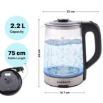 The Better Home FUMATO 2.2L Glass Kettle Electric- 1500W | Borosilicate Glass Body, Stainless Steel Bottom, Multipurpose, Easy to Clean With LED Indicator, Auto Shut Off With Dry Boil Protection - Image 3