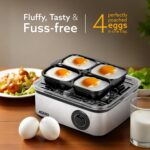 AGARO Grand Egg Boiler And Poacher, 2-in1 Boils 8 Eggs, Poach 4 Eggs, Steamed Vegetables, 3 Boiling Types, Stainless Steel Body, Transparent Lid, 500W, Silver - Image 5