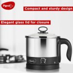 Pigeon Kessel Multipurpose Kettle (12173) 1.2 litres with Stainless Steel Body, used for boiling Water and milk, Tea, Coffee, Oats, Noodles, Soup etc. 600 Watt (Black & Silver) - Image 3