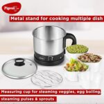 Pigeon Kessel Multipurpose Kettle (12173) 1.2 litres with Stainless Steel Body, used for boiling Water and milk, Tea, Coffee, Oats, Noodles, Soup etc. 600 Watt (Black & Silver) - Image 4