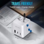 URBN 20W GaN Universal Adapter | Charge 4 Devices Simultaneously | 2500W Universal Socket | Dual USB-C + USB-A | Smart Travel Multi Plug | Global Compatibility | 6-Layer Safety Protection - Image 5